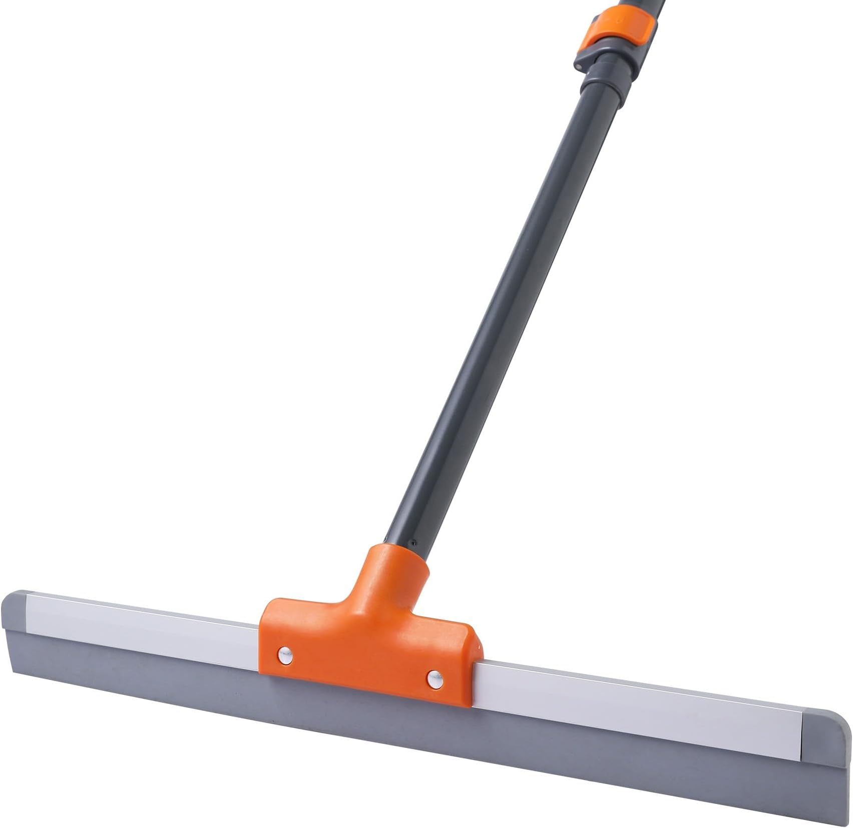 Rubber Floor Squeegee for Concrete Floor, Tile Floor, Metal Aluminium Heavy Duty Garage Shower Floor Squeegee Broom for Removing Water, Commercial Squeegee Mop with Extendable Long Handle