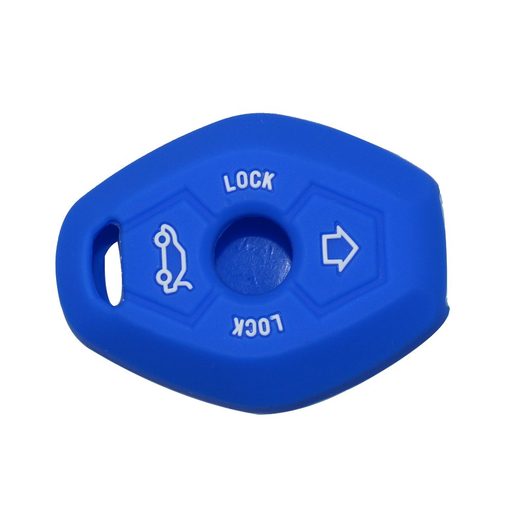 Custodia In Silicone Per Chiave Auto BMW – Modelli Z3, X3, X5, X6, Serie 3-5-7 (E38 E39 E46 E53 E60 E61 E63 E64 E83 E85 E86) 2 Pulsanti, Blu - 4