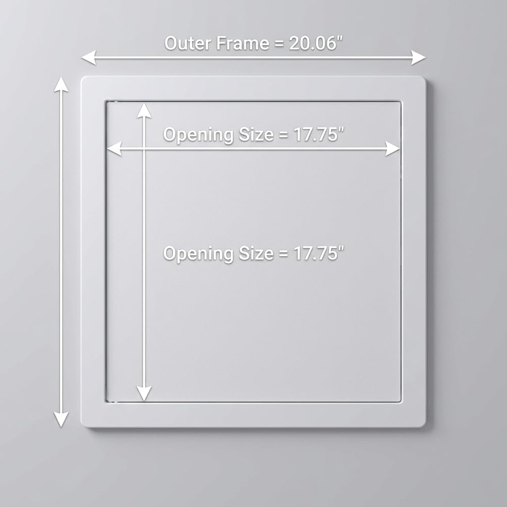 QWORK Panel de acceso para paneles de yeso, puerta de acceso de plástico de 18 x 18 pulgadas, panel de acceso de pared extraíble compatible con sistemas de fontanería y HVAC