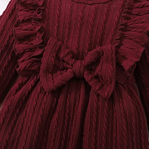 Image of Happy Town Baby Girl Romper Infant Fall Winter Clothes Ruffle Sweater Long Sleeve Bodysuit Jumpsuit and Headband