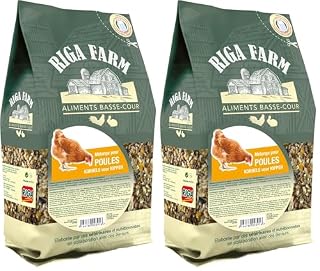 Riga mélange graines poules 8 kg, deux sachets de 4 kg