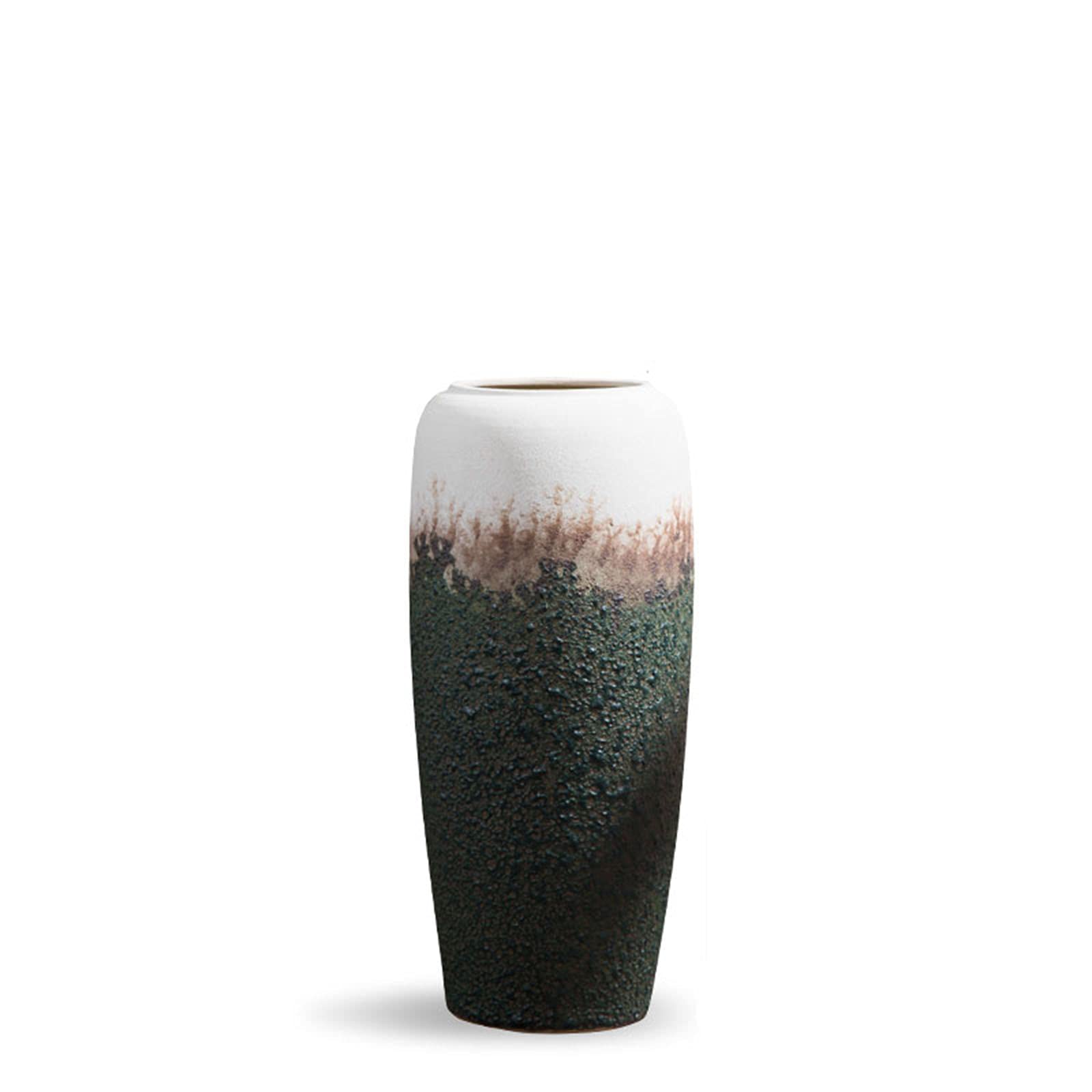 asdchZen Indoor Gardening Large Ceramic Vase, Hotel Lobby Living Room Villa Decorative Vase Artistic Flower Arrangement Floor-Standing Decorative Ornaments,25 * 60CM
