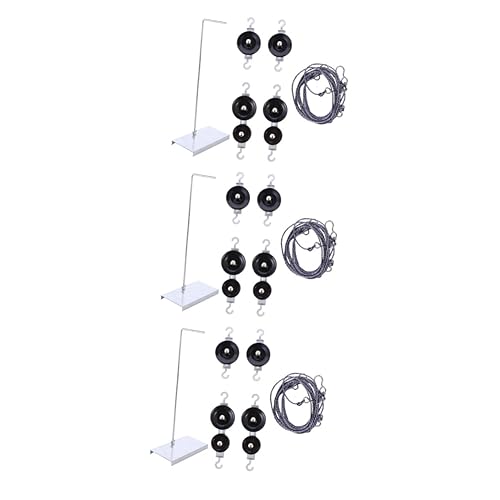 Mobestech 3 juegos de bloques de polea equipo experimental ciencia física kit soporte experimento accesorios cuerdas y poleas dispositivos kits