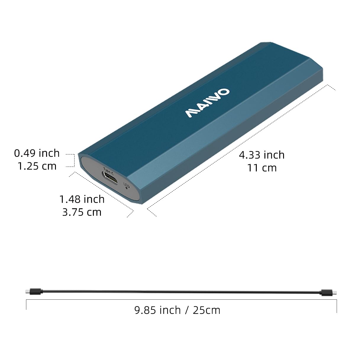 Carcasa SSD M.2 para unidad de estado sólido PCIe NVMe y NGFF SATA, USB C 3.1 10Gbps con ajuste UASP, capacidad de 8 TB, sin herramientas 7