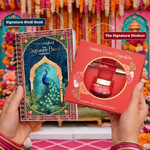 Image of Parul Garg Beauty Signature Shringar Glam Pack | Bindi Book, Sindoor & Pink Potli | Festive Gift Set for Women | Bridal Makeup & Gifting Combo for Women