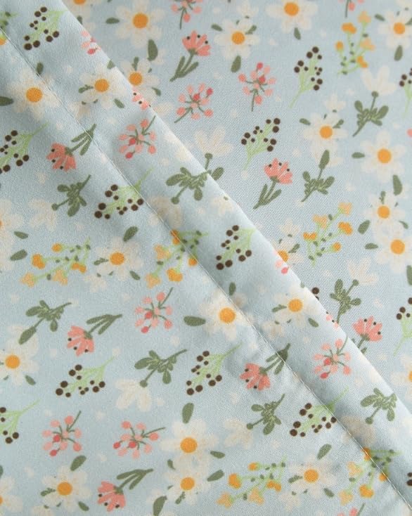 Image of Duvet Cover Cal King Size Set - Extra Soft Floral Duvet Cover 104 x 98 with 2 Pillow Shams - Comfy, Cozy, Breathable Bedding Set - Hotel Luxury with Zipper Closures & Ties - Sage Cottage Floral