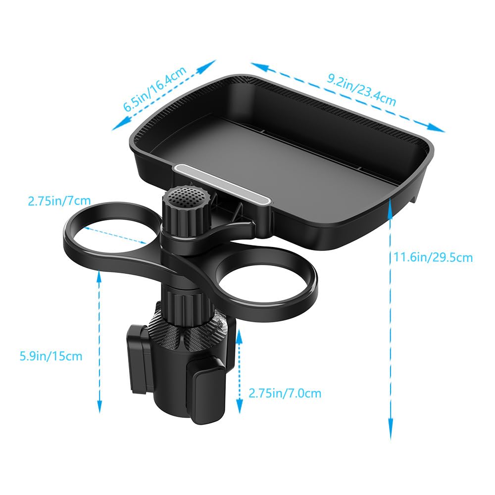 POFET Tavolo per Auto Vassoi per Auto Regolabili a 360 Gradi Portabicchieri per Auto Vassoio per Auto per Accessori per Auto da Viaggio su Strada