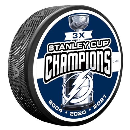 Sports Decor Tampa Bay Lightning Puck - 3 TIME Champs