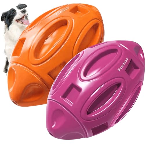 Pawzone 2 Pack Squeaky Dog Toys for Aggressive Chewers Large Medium Small Puppy Interactive Dog Chew...