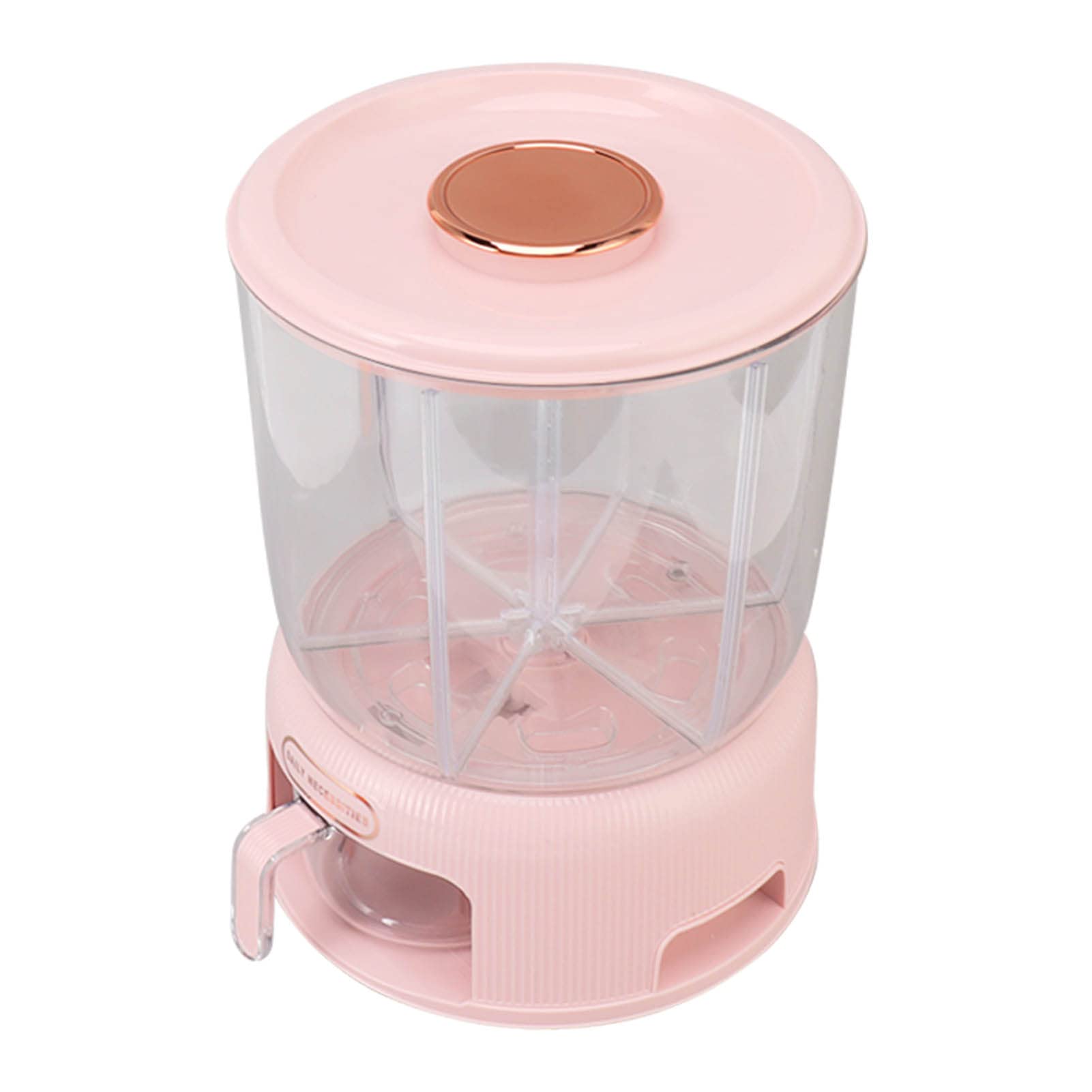 Dispenser per cereali Multi griglie Materiale per uso alimentare di grande capacità Rotazione del secchio del riso per la conservazione degli alimenti domestici (Rosa)
