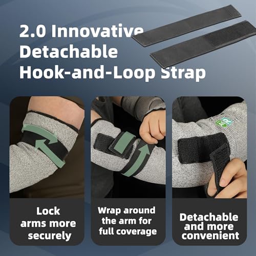 Schwer PRO-SKIN ANSI A6 Cut Resistant Sleeves With 2.0 Detachable Hook and Loop Straps, Non-PFAS, High Risk Cut Protection Arm Sleeve for Thin Skin, Gardening Sleeves, Protective Sleeve for Arms - Image 5