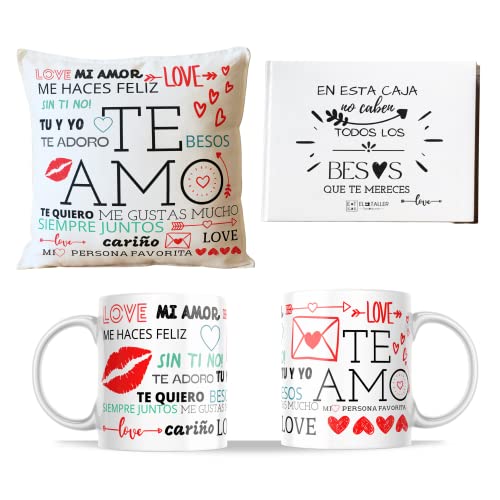 Regalos Dia de los Enamorados Originales San Valentin Aniversario Cojin Personalizado Y Taza Amor Novios Mujer Hombre Cojin Mensajes Frases Bonitas De Amor Parejas Navidad Sorpresa Regalo Romantico Cover