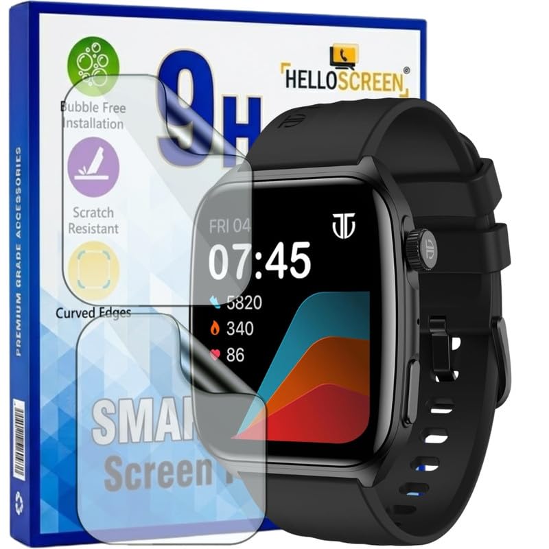 Flexible TPU Screen Guard for Titan Smart 4.0 1.93" Smartwatch (Pack of 2) – 9H Scratch Resistant, Self Healing, Anti Fingerprint, HD Clear – Not Tempered Glass-image-37