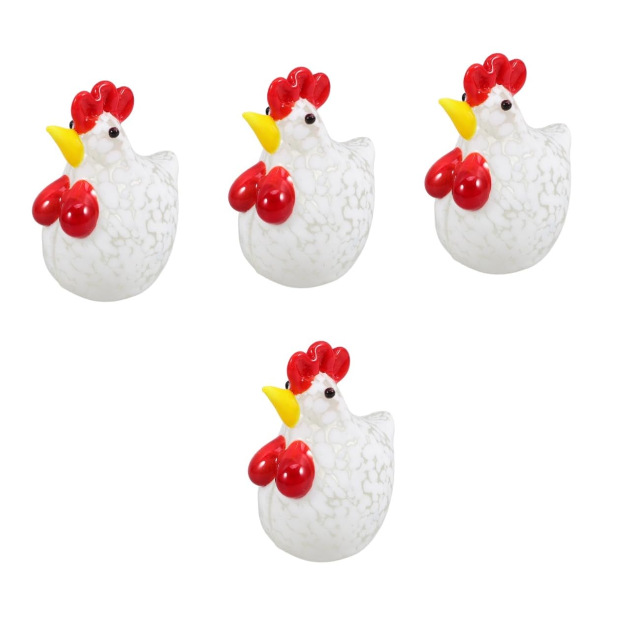 Alasum 4pezzi Decorazione Di Gallina Miniatura Scultura Per Scrivania Arredamento Elegante e Creativo Per Casa e Ufficio Artigianato Di Qualità Superiore