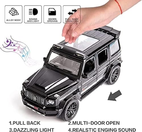 Image of Merceedes Brabus 700 Benz AMG 1:32 Model Car with Box, Zinc Alloy Pull Back Toy car with Sound and Light for Kids Boy Girl Gift [Colors as Per Stock] (Merceedes Brabus 700 1:32)