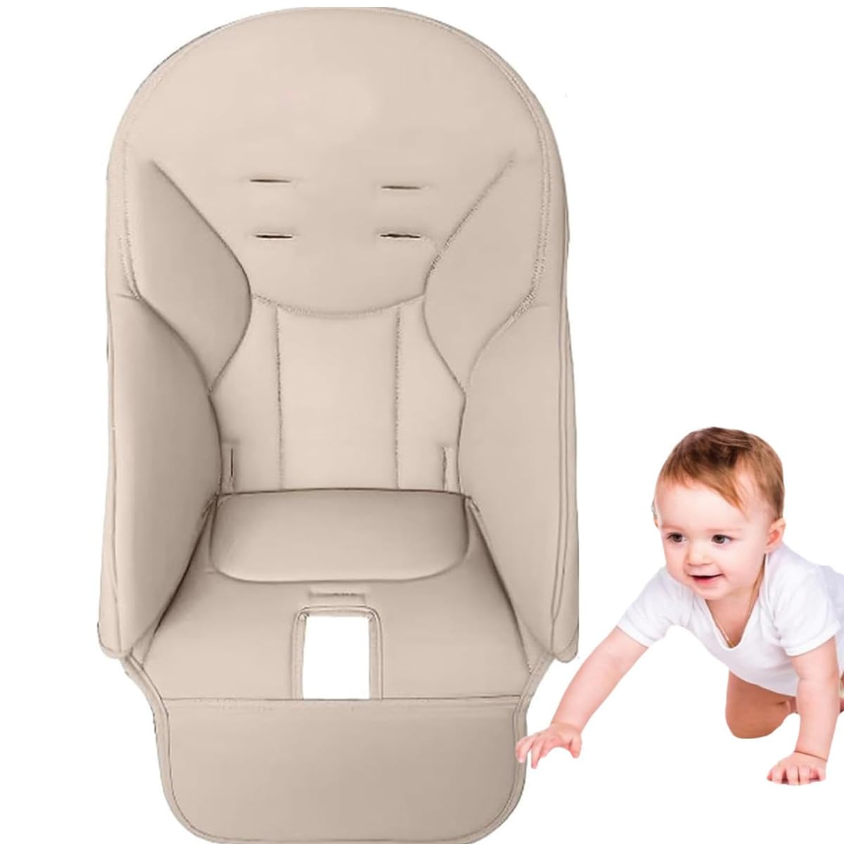 Baby High Chair Cover Baby High Chair Cushion Breathable High Chair Pad Comfortable Baby Dining Chair Seat Cushion Replacement Covers for Peg-Perego Siesta-Zero 3 (Beige)