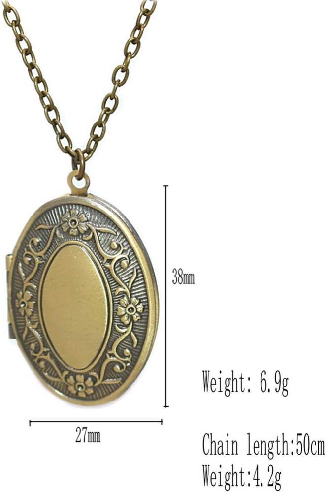 women' Religious Photo Antique Pocket Choker Souvenir Necklace Vintage Locket Pendant Chain Collarless