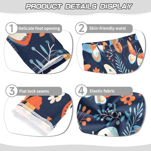 Toddler Girls Leggings Printed Yoga Pants Leggings White Blue Butterfly for Kids3