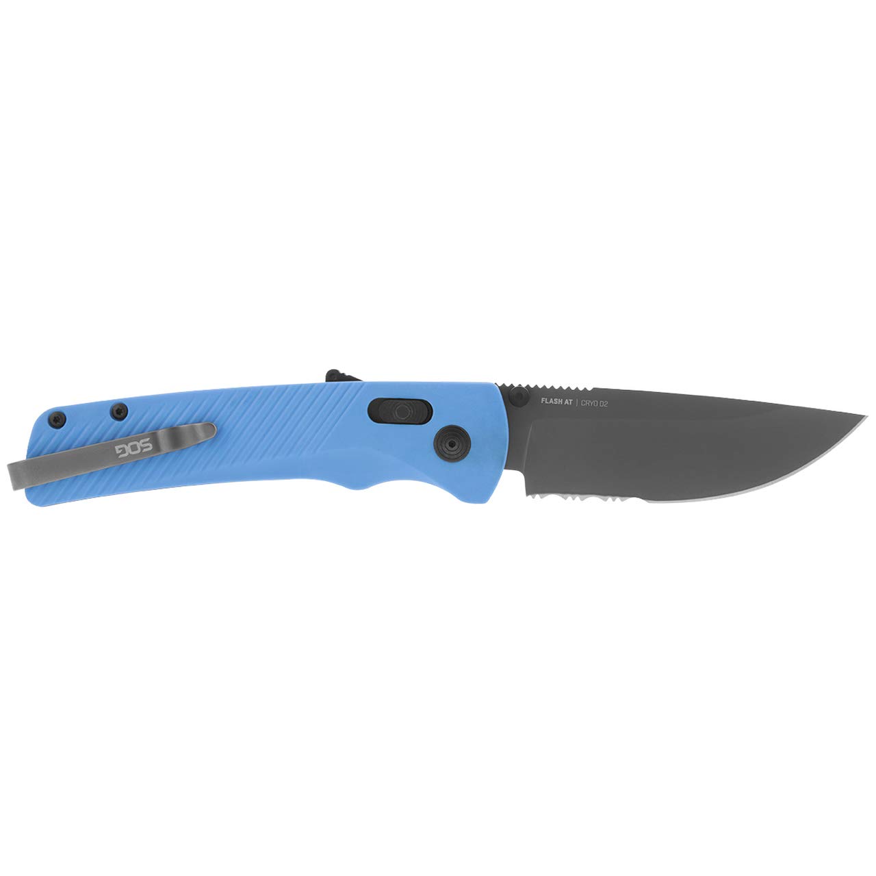 SOG Flash at - Civic Cyan - Partially Serrated : Amazon.sg