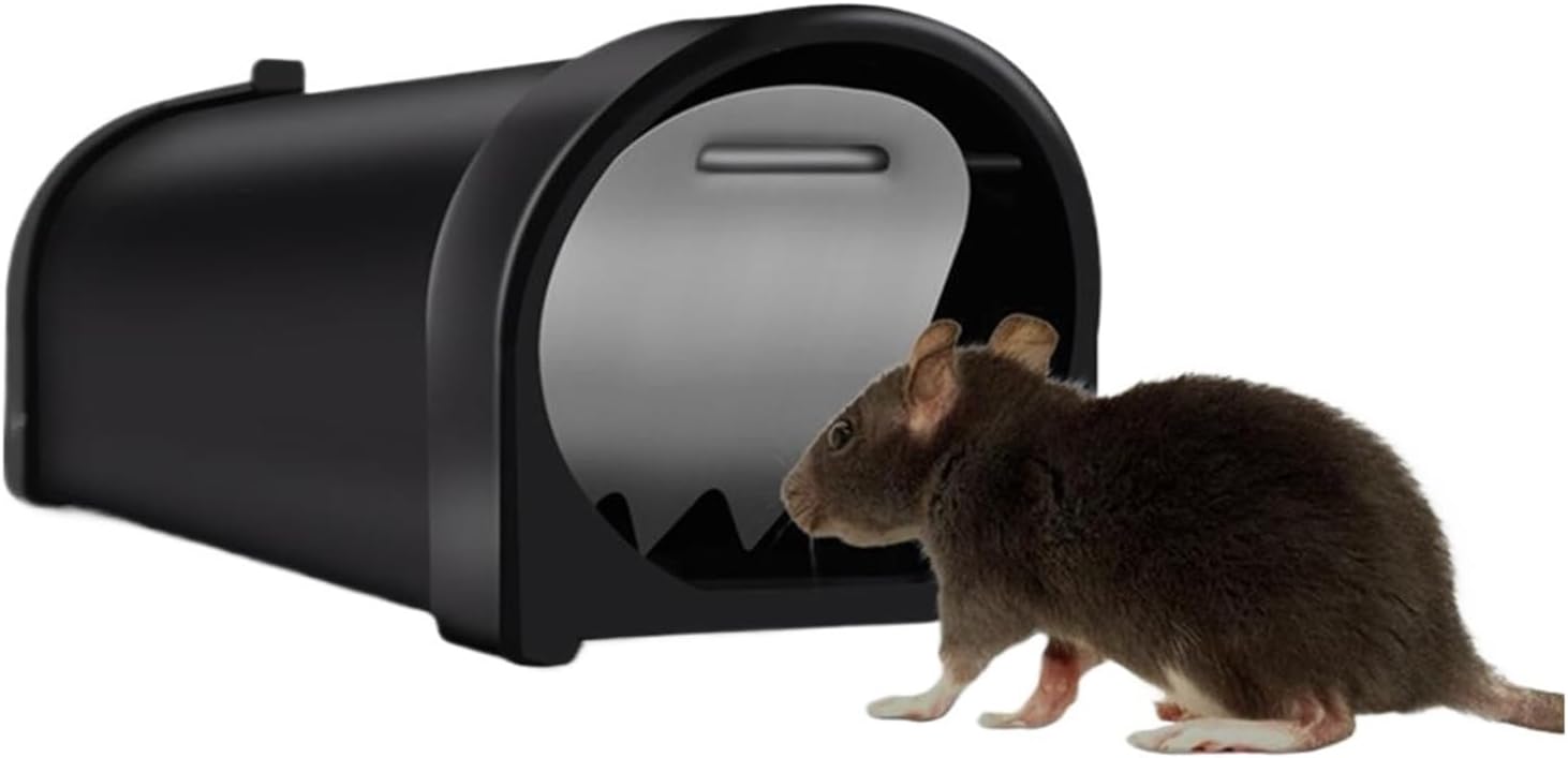 Automatic Cycle Rat Trap Black 27x6.5x6.5cm for Home Gardens