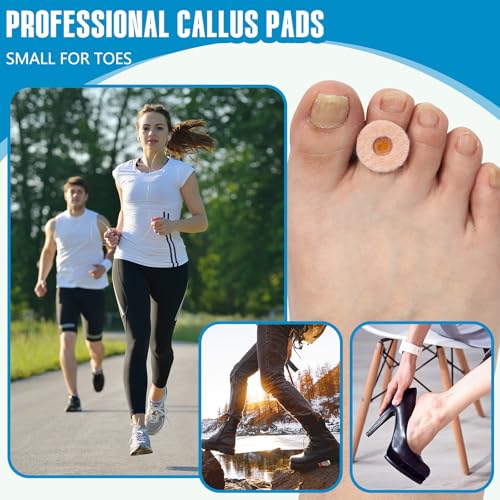 Image of Breling 120pcs Corn Cushions Callus Pads Soft Felt Oval Corn Removers Cushions Protectors for Feet Self Stick Adhesive Foot for Toes Relief Pain from Blisters Heel Frictions(Skin Tone,Round)