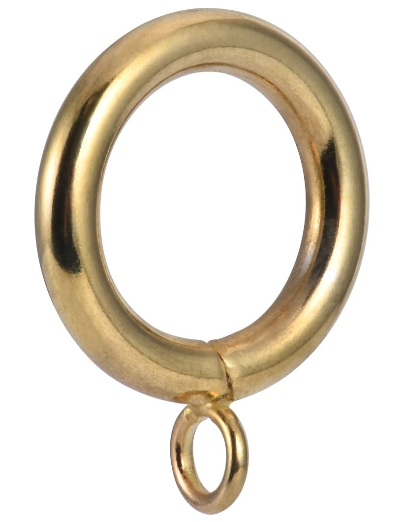Curtain Ring Metal 42-Pcs 1.0 Inch Inner Diameter with Eyelets Fit Up to 0.8 Inch Rod Large Wire Diameter (Gold-42pcs)