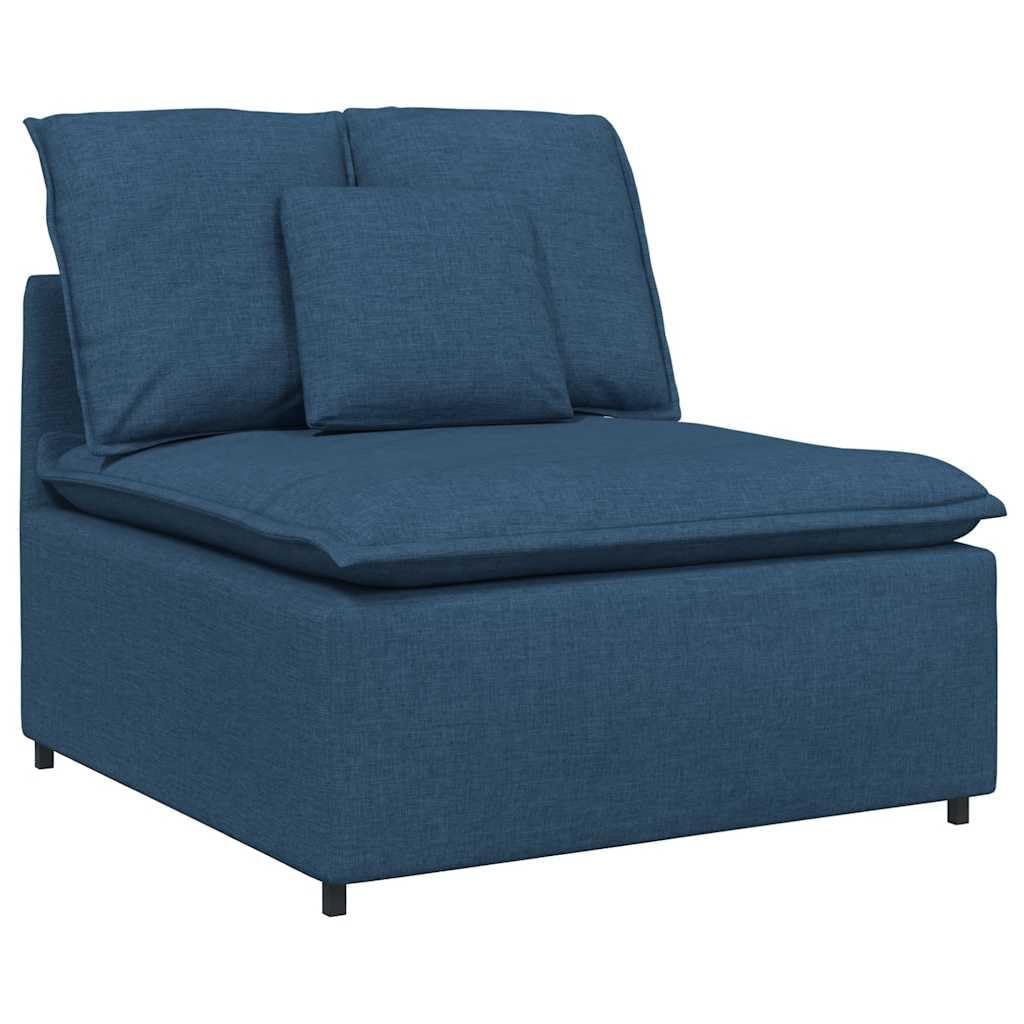 Sofá modular azul con cojín, tapizado de tela y marco de metal, 324 x 105 x 64 cm, sofá de 3 piezas con reposabrazos, versátil para salón y zona de invitados