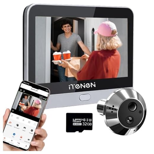 iTenen DA2 Audio Bidirezionale,Spioncino Digitale a Batteria 3.0MP con MicroSD da 32GB,Video Spioncino Senza Fili con Schermo a Colori da 4,3", Telecamera porta,140 °Angolo,Rilevamento Movimento PIR