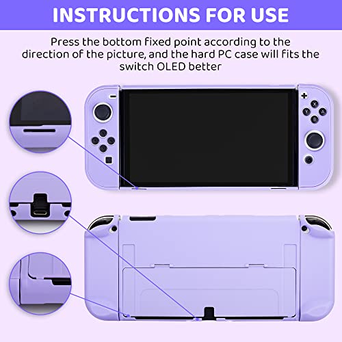 9 In 1 Carrying Case For Nintendo Switch Oled, Gldram Cute Accessories Kit With Travel Case, Hard Pc Cover, Glass Screen Protector, Thumb Grip Caps, Wrist Band, Shoulder Strap For Girls - Purple #TOP3