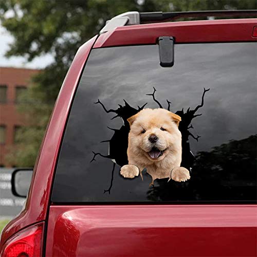 Ocean Gift Adesivi per auto Chow Chow Chow, confezione da 2, adesivi realistici per auto, serie 12, dimensioni 30,5 x 30,5 cm
