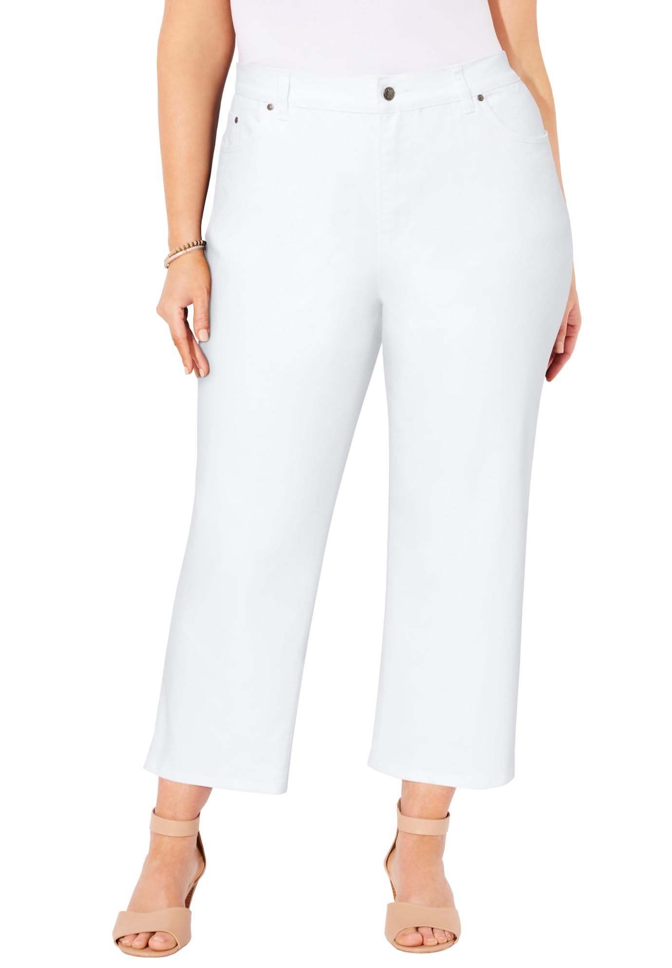 Catherines Women's Plus Size Right Fit Curvy Crop Jean