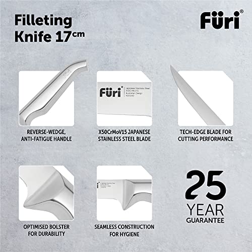 Furi Pro Filleting Knife 17cm, Quality Knife for Superior Cutting Performance, Flexible, Tapered Blade for Precision Filleting, Reverse-Wedge Handle for a Safer Grip, 25-Year Guarantee - Image 6