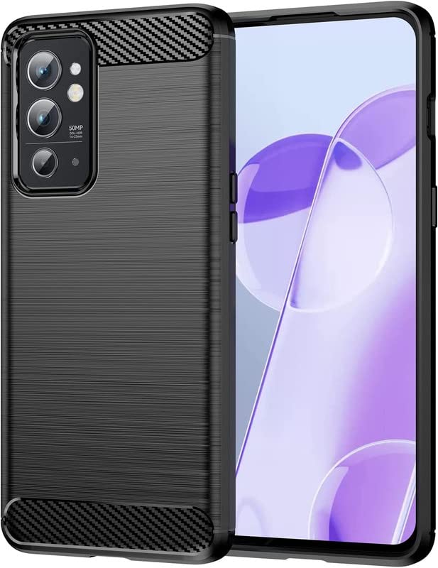 Image of NPRC Hybrid Ultra Slim Protective Case TPU Non-Slip Carbon Fiber Texture Shockproof Case Cover for Oneplus 9RT - Black