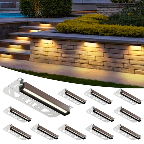 Retaining Wall Lights Low Voltage Landscape Outdoor Step Lighting 12 Pack