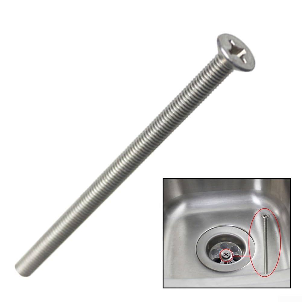 Filtre d'évier en acier inoxydable de 90 mm avec connecteur à vis et boulon pour installation de bonde d'évier de cuisine, ajustement sécurisé sans fuite, argenté