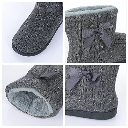 Ibluelover Womens Bootie Slippers Winter Warm Cashmere Slippers Anti Slip Furry Slippers Indoor Outdoor Plush Boots House Bedroom Shoes2