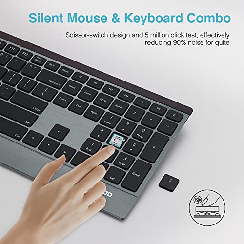 image for Wireless Keyboard and Mouse Combo, RAPOO 9500M Multi-Device Wireless K