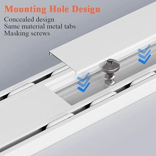 3.3-26ft Curtain Conjoined Double Track Rails Ceiling Mounting, Heavy Duty Partition Room Divider Curtain Track System, Aluminum Window Rod Pole Connecting For RV Living Room Hospital Bedroom(Color:Wh - Image 5