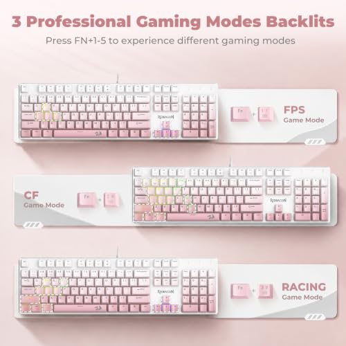Image of Redragon K671GP Wired Mechanical Keyboard | LED Keyboard,11 Backlit Modes,Hot-Swappable Linear Switch,Full Anti-Ghosting,PBT Keycaps,for Computer /Laptop /PC /Mac /Windows