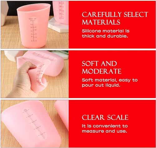 Set de 2 vasos medidores de silicona 250 ml y 500 ml miniatura 4