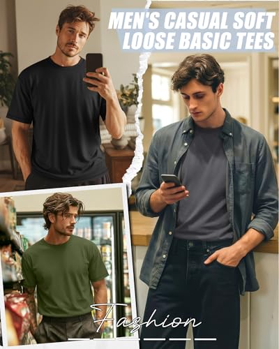 Image of Neer 3 Pack Big and Tall T-Shirts for Men L-7xl Tops | Large Casual Stretch Workout Tees, Short Sleeve Crewneck Oversized Shirts, Classic Summer Outfits, Comfy Basic Loose Clothes