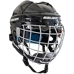 Casco Hockey Patines Niño Bauer Niños Casco de Hockey sobre Hielo Nit Prodigy de Serie para Kids Casco con Rejilla de protección para Hockey sobre Hielo, Todo el año, Infantil, Color Negro, tamaño Talla única