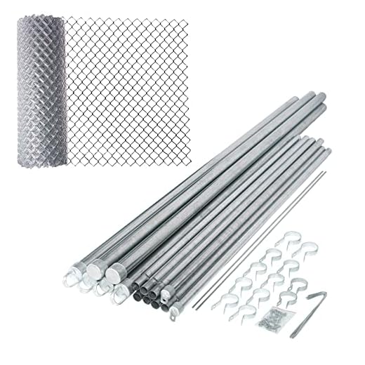 ALEKO Chain Link Fence Kit 6x50 ft 7 AWG Black PVC Coated Complete Kit