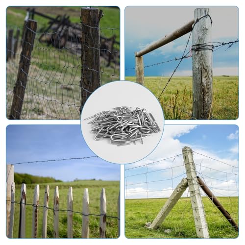 120 Stück U Krampen U Nägel, Stahlkrampen, Verzinkte U Klammer Nagel, Zaunklammern Krampennägel, Zaun Draht Befestigungsnägel für Unkrautvlies Garten Staketenzaun Maschendrahtzaun U Staples