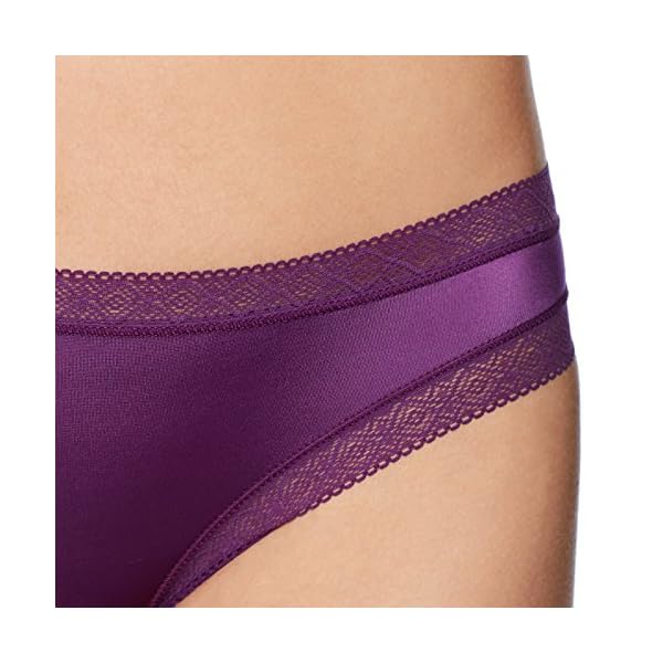 Amazon-Brand-Mae-Womens-Smooth-Microfiber-Bikini-Underwear-3-Pack Amazon Brand - Mae Women's Soft Microfiber Bikini Panty with Lace, 3 Pack,Deep Ocean/Charcoal Grey/Plum,Small