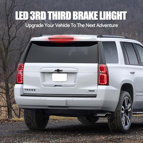 Image of Third 3rd Brake Light LED for 2015-2020 Chevy Tahoe /Suburban, High Mount Rear Brake Lights Assembly for 2016-2019 Suburban 3500HD, Waterproof Center Cab Lamp Stop Light (Black)