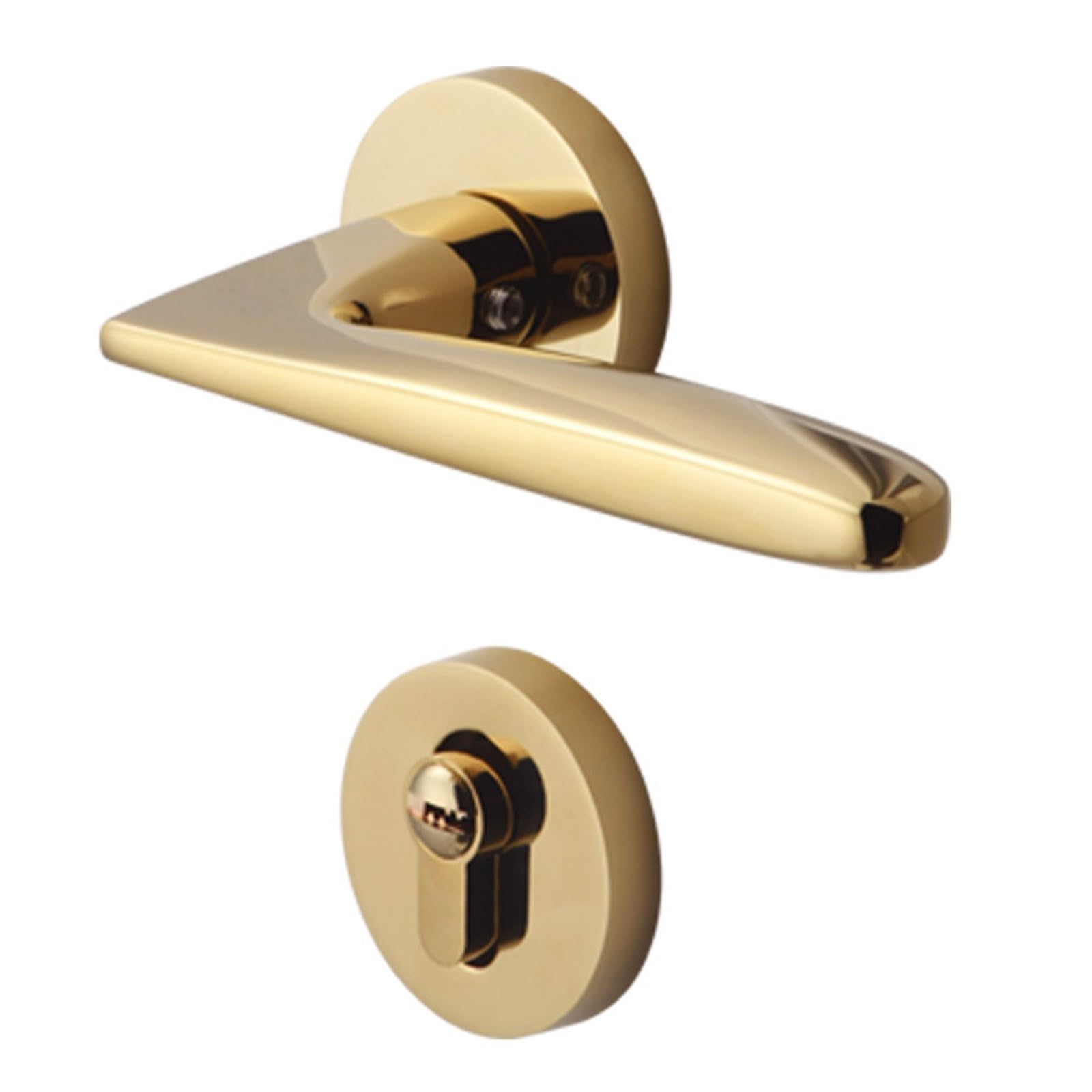 NYRXRYTCA PVD Golden Door Lock Indoor Room Wooden Door Handle Lock Silent zinc Alloy Split Lock Type Lock