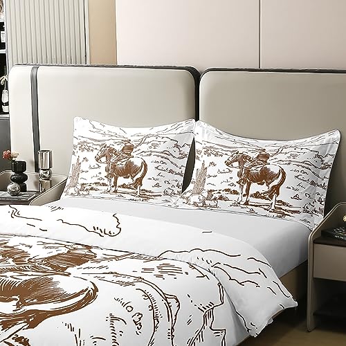 Homewish Western Cotton Duvet Cover Single, Farmhouse Cowboy Bedding Set Western Bedding - Image 4