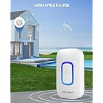 TECKNET Longest 1300 Feet Wireless Doorbell with RGB Alarm Lighting,Battery-Powered IP66 Waterproof Design,60+Chimes & 5-Level Volume for Home/Apartment/Classroom/Business,4.5-Year Battery Life,White - Image 5