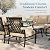SUNSHINE VALLEY Patio Furniture Set, Modern Metal Outdoor Patio Furniture, 3 Seater Sofa, 2 Swivel Chairs, 2 Ottomans and 5.75" Extra Thick Cushion, Patio Conversation Set for Garden Backyard Deck
